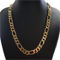 14kt Gold 20" Figaro Link Necklace * HEAVY