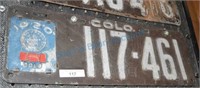 1920 license plate