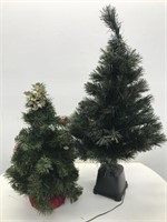 Lot of 2 mini Christmas trees