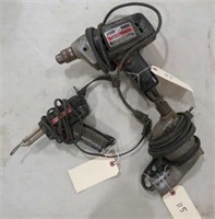 Lot - (2) Electric Drills & Soldering Gun