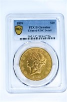 1899 $20 Gold Piece Genuine UNC