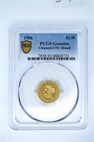 1906 $2.50 Gold Piece Genuine UNC