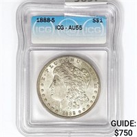 1888-S Morgan Silver Dollar ICG AU55