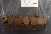 (300) Obsolete Canadian small cents.