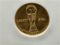 1994 W World Cup $5 Gold Coin Graded MS 70