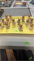 Tray of Homco porcelain bears
