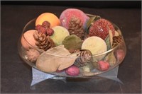 Glass Bowl of Decorative Fruits