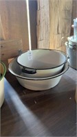 2 Enamelware food canisters