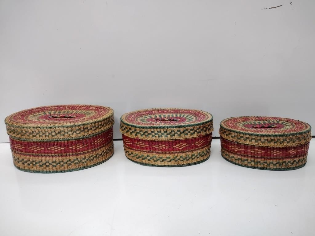 Nesting Woven Trinket Boxes