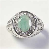 $300 Silver Emerald(2.5ct) Ring