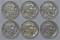 6 - 1934 Buffalo Nickels