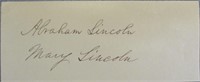 Abraham Lincoln, Mary Todd Lincoln Signed Cut Sig