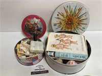 (2) Tins of Misc Sewing Items