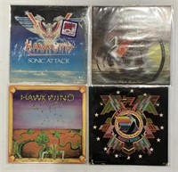 (I) 4 Hawkwind Rock Records LP 33 RPM Album
