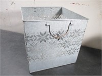 Metal Decor Box with Snowflake Cut Outs