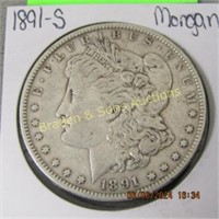 US 1891-S MORGAN SILVER DOLLAR