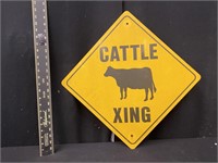 Cattle Crossing Metal Sign