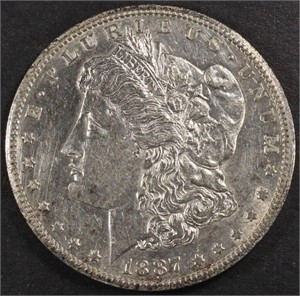 1887-S MORGAN DOLLAR BU CLEANED