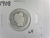 1908 Barber Dime