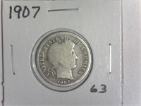 1907 Barber Dime