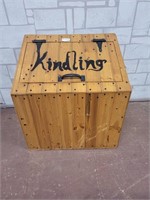 Wooden kindling storage box
