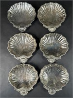 Seashell Scalloped Silver Plated Dish Set of 6