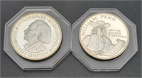 2 - Sterling Silver Commemorative Coins