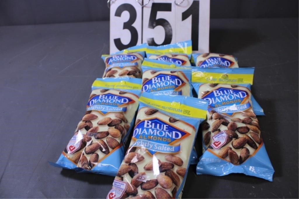 7 Bags Blue Diamond Lightly Salted Almonds Exp-