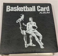 Black basketball card album full of cards