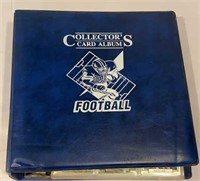 Blue card album full of football cards