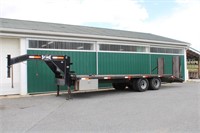 1997 Kaufman Gooseneck Deck Over Equipment Trailer