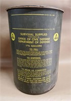 ARMY MILITARY SURVIVAL SUPPLIES BARREL - NO SHIP