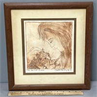 "To Be Not Alone" Etching; Artist Signed