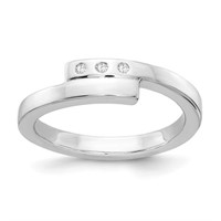 Sterling Silver-Rhodium-plated Diamond Ring