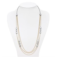 Sterling Silver-Multistrand Fancy Necklace