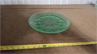 TIARA CHANTILLY GREEN GLASS EGG PLATE