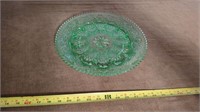 TIARA CHANTILLY GREEN GLASS EGG PLATE