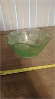 TIARA CHANTILLY GREEN GLASS BOWL