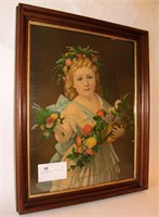 22" x 17" Colored Victorian print,"Spring Beauty"