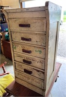 Wooden 6 Drawer Primitive Cabinet