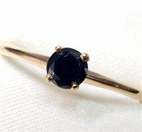 $880 10K Black Diamond(0.43ct) Ring