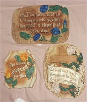Set of 3 Religious Themed Chalkware Wall Decor