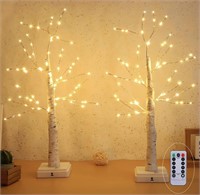 New ANVAVO 2 Pack White Birch Tree with LED