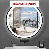 DIDIDADA LED Round Bathroom Mirror  24 Inch