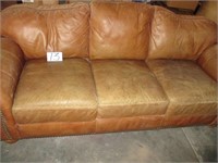 3 Cushion Leather Sofa 91" in Length