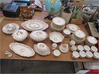 Bridal Rose Limoges dishes, a couple chipped pcs,
