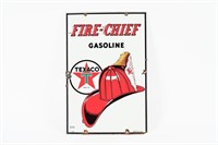 TEXACO FIRE CHIEF GASOLINE SSP PUMP PLATE SIGN
