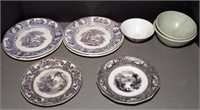 (6) Transfer Ware plates - 4 are Lavender