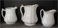 (3) Ironstone pitchers - center one is Wheat &