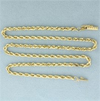 18 inch Rope Link Chain Necklace in 14k Yellow Gol